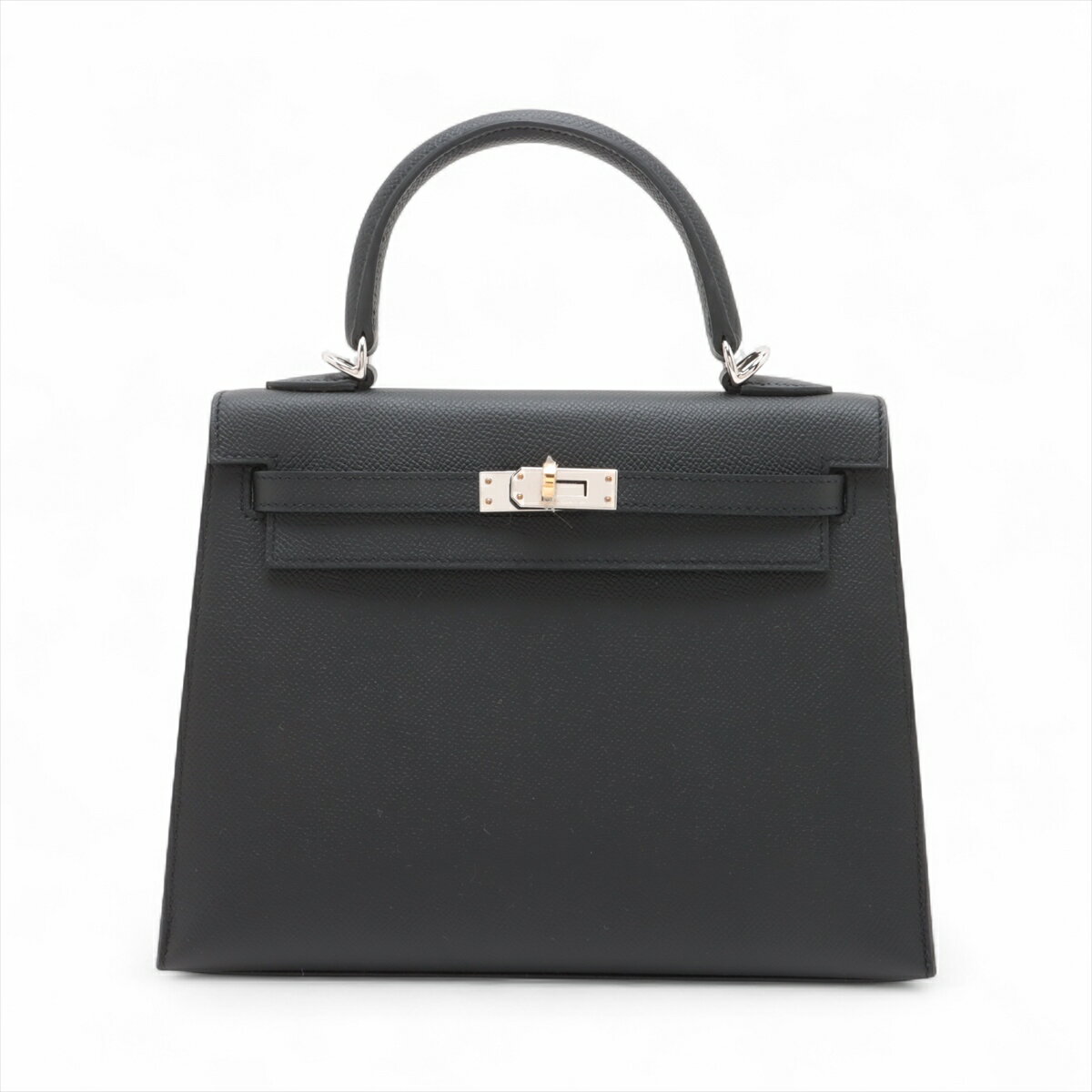 【中古】エルメス ケリー25 セリエ ヴォーエプソン ブラック エレクトラム金具 K:2025年