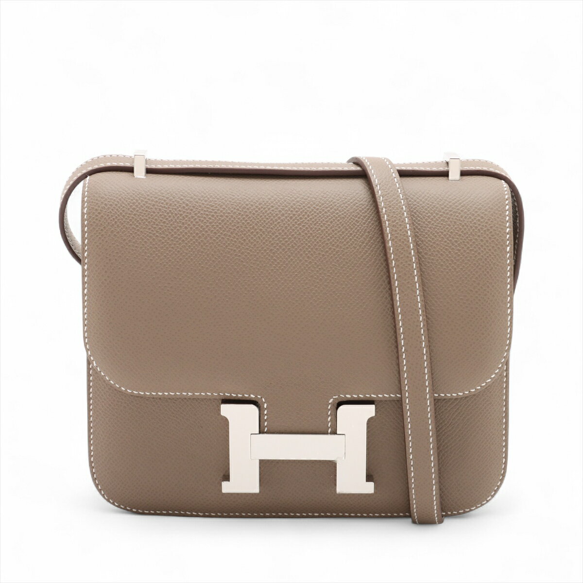 【中古】エルメス コンスタンス3 ミニ18 ミロワール ヴォーエプソン エトゥープ シルバー金具 K:2025年