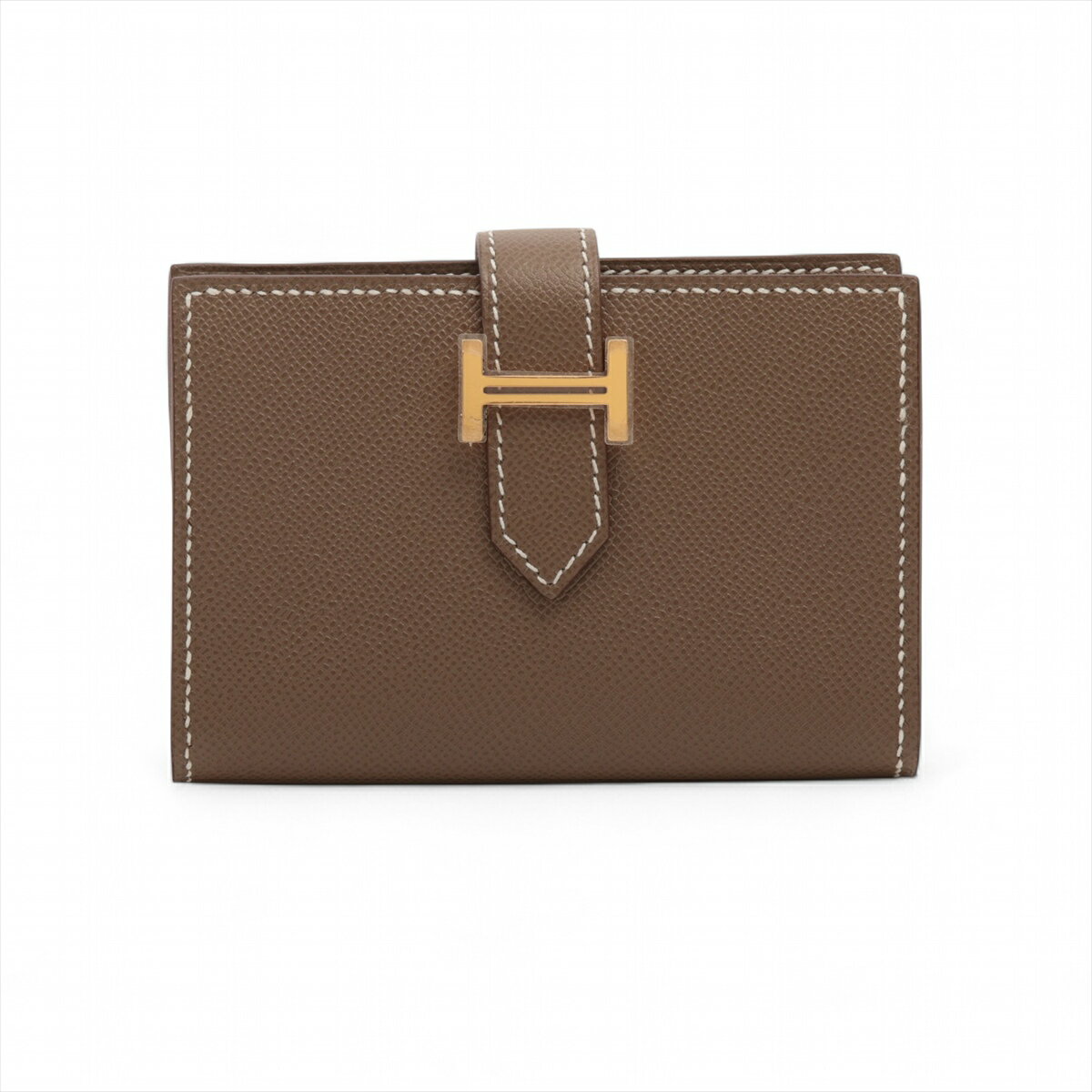 【中古】エルメス ベアンミニ ヴォーマダム カードケース エトゥープ ゴールド金具 K:2025年