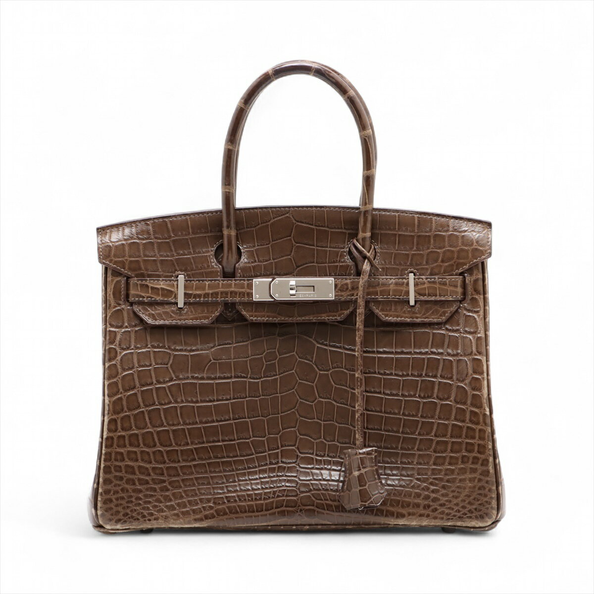 【中古】エルメス バーキン30 ルトゥルネ ニロティカスマット グレーエレファント シルバー金具 □Q:2013年