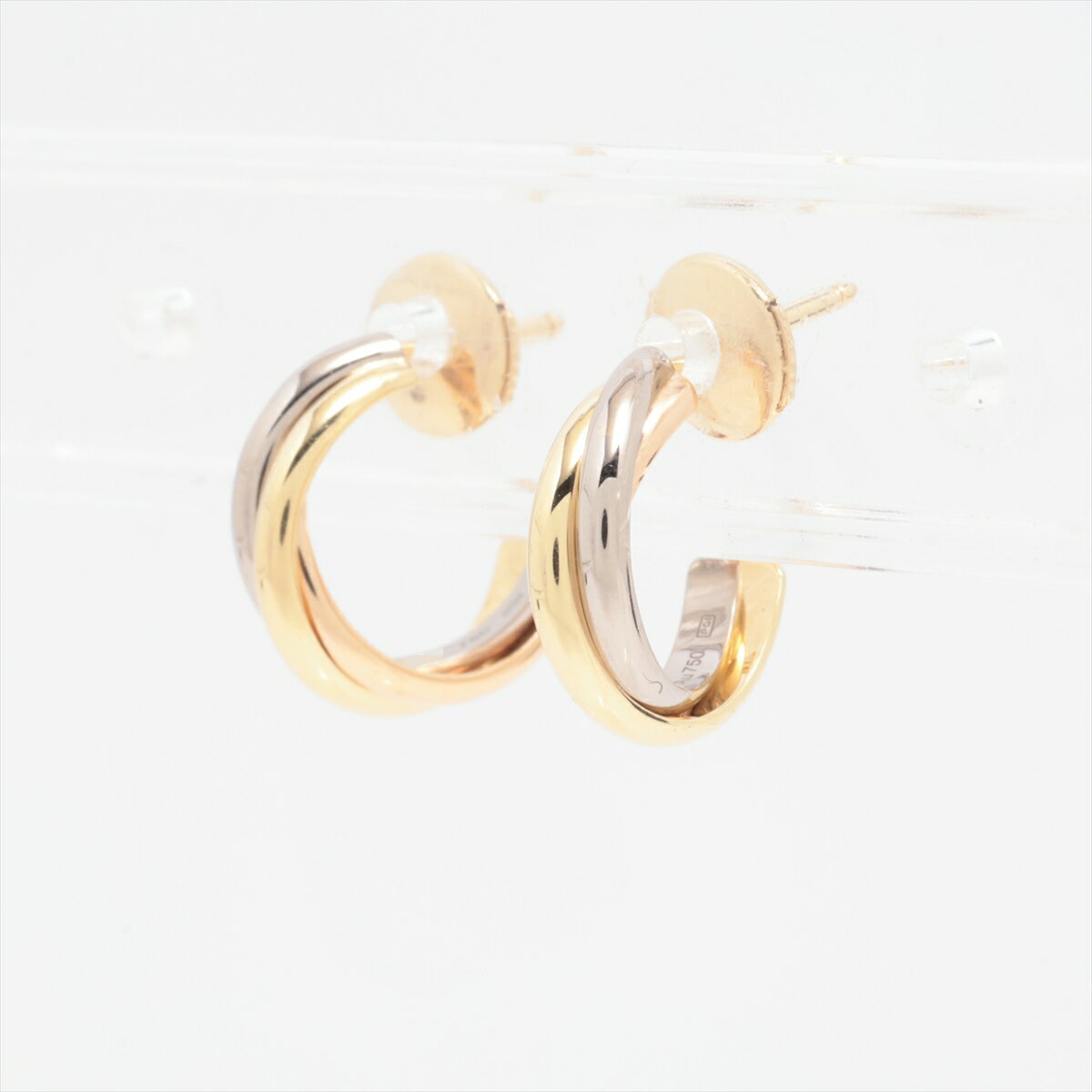 【中古】カルティエ トリニティ ピアス 750(YG×PG×WG) 3.6g