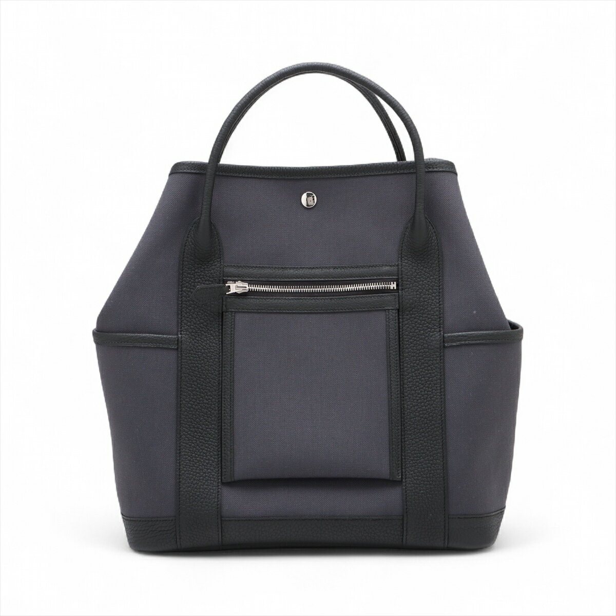 【中古】エルメス ガーデンパーティ ポケット バーティカル トワルミリタリーxネゴンダ グレーxブラック シルバー金具 W:2024年