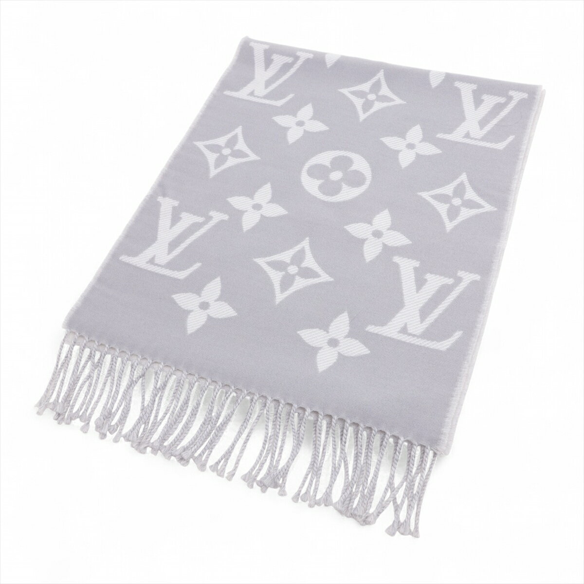 【中古】ヴィトン M77727 マフラー LVエセンシャル MR4264 マフラー ウール グリクレール