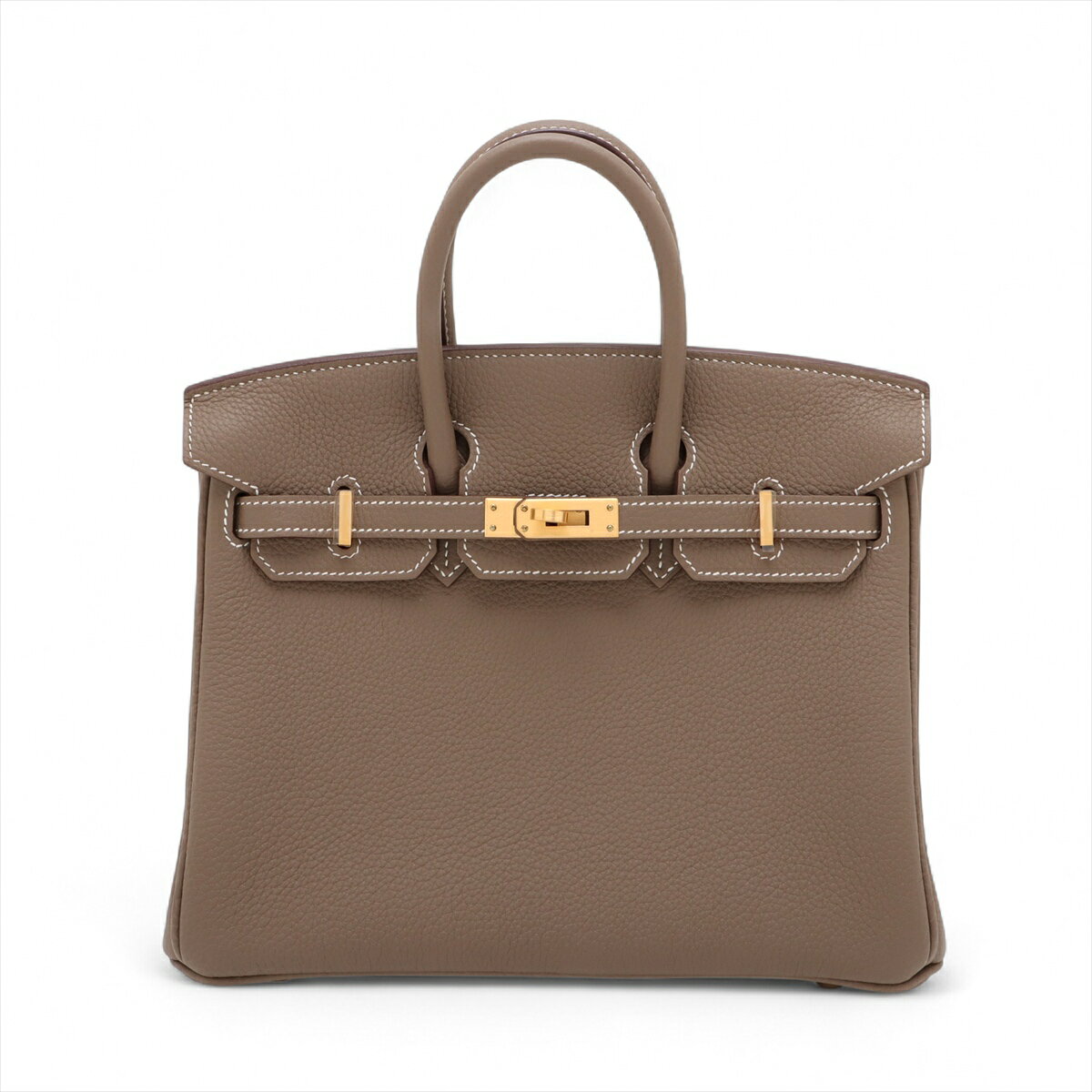 【中古】エルメス バーキン25 ルトゥルネ トゴ エトゥープ マットゴールド金具 K:2025年