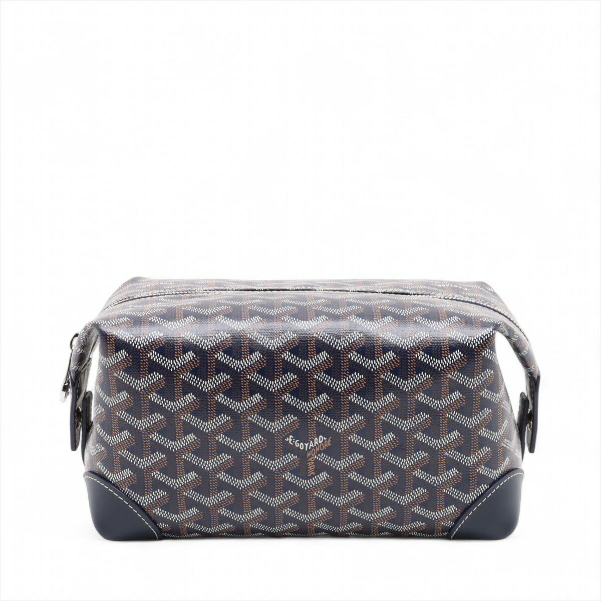 【中古】ゴヤール ボーイング25 PVCxレザー セカンドバッグ ネイビー