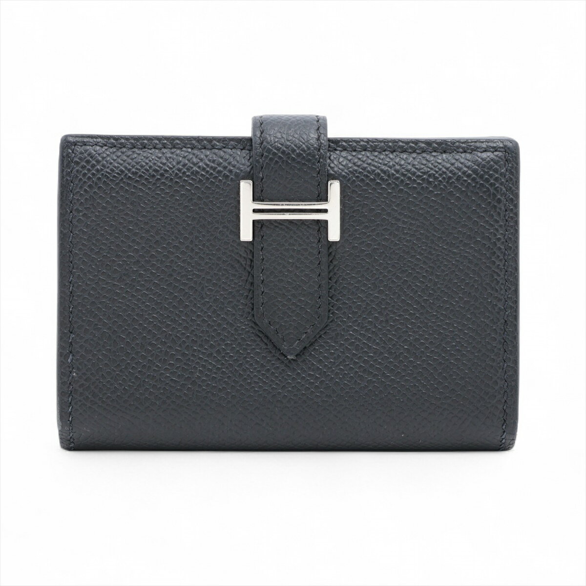 【中古】エルメス ベアンミニ ヴォーエプソン コインケース ブラック シルバー金具 W:2024年