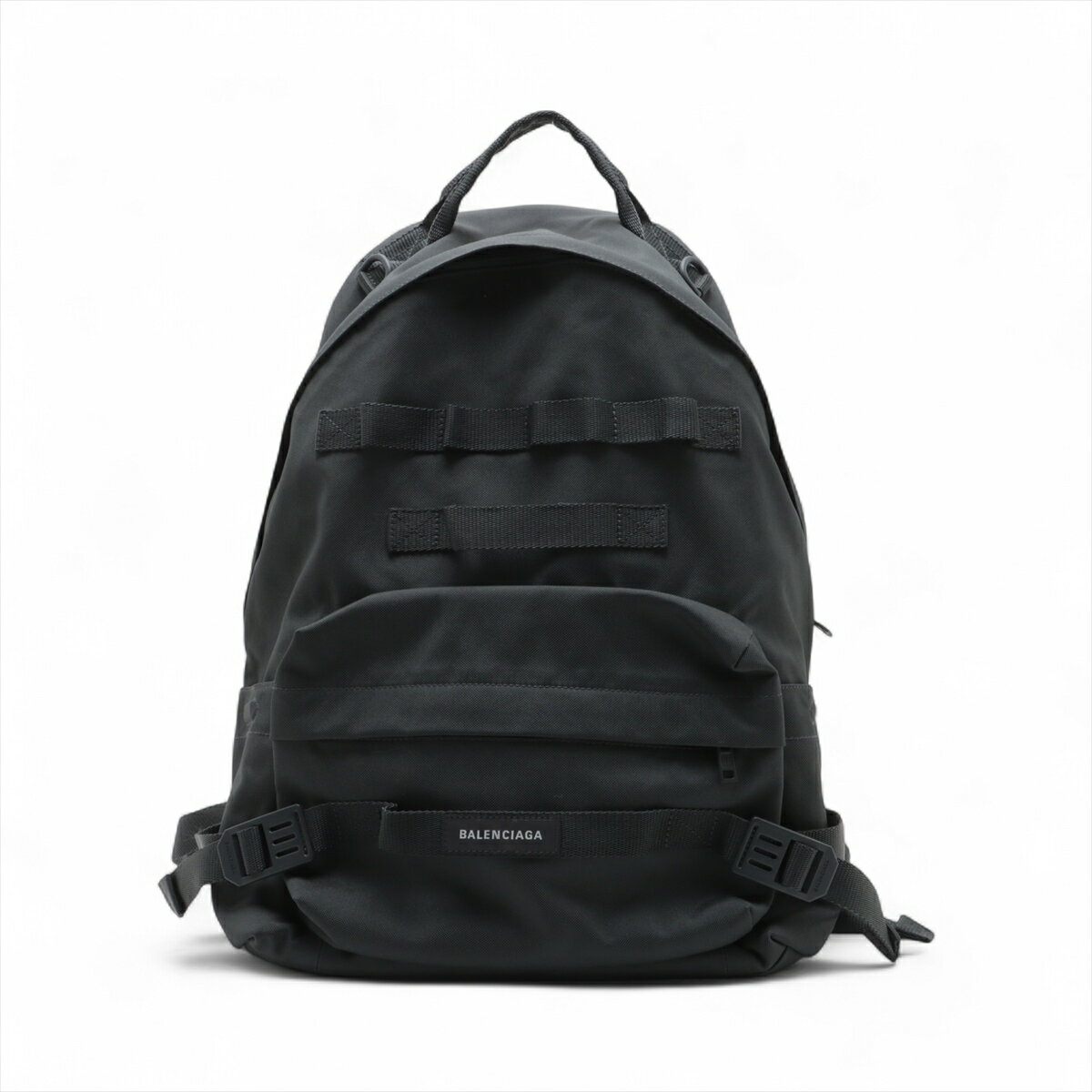 【中古】バレンシアガ アーミー ナイロン バックパック/リュック グリーン 644033