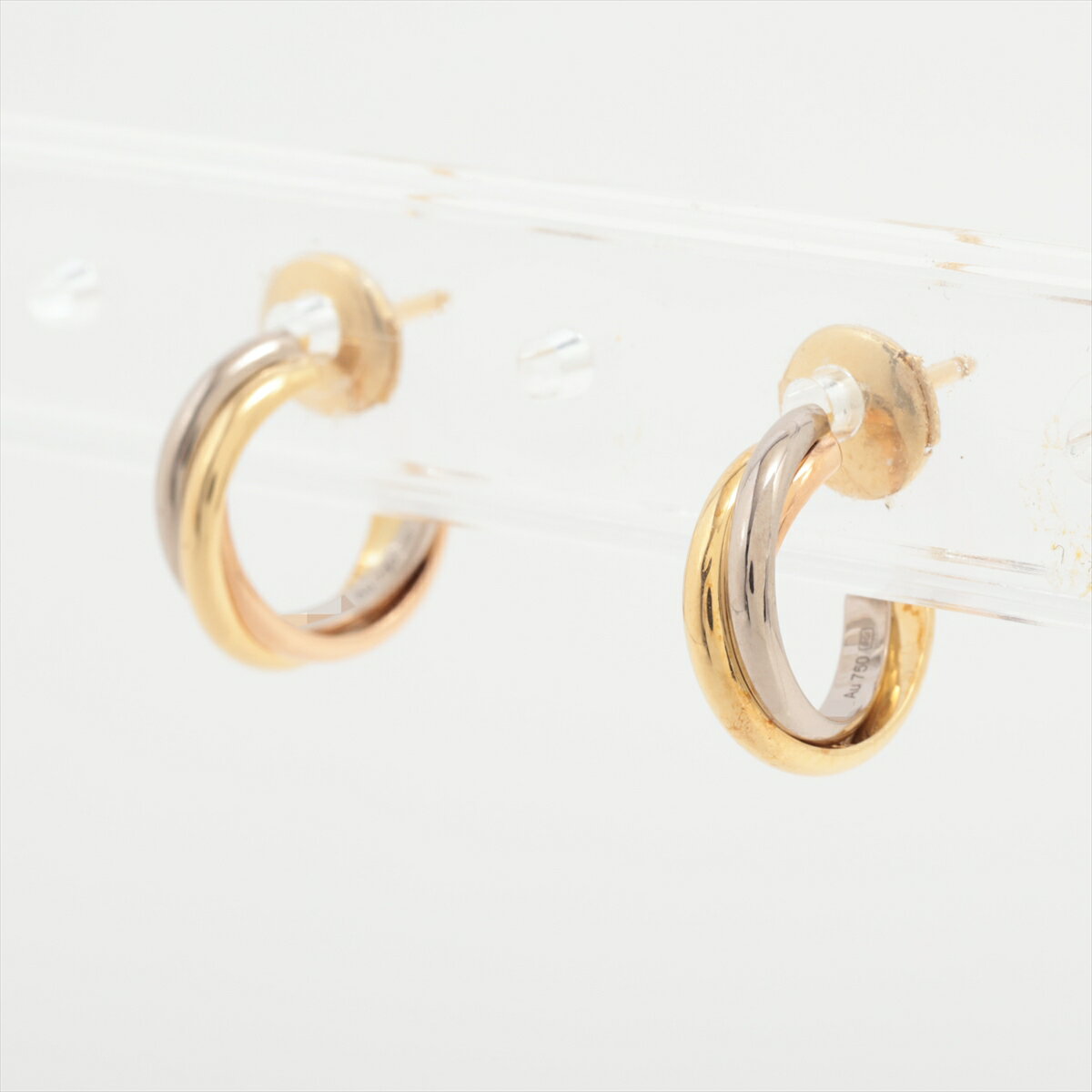 【中古】カルティエ トリニティ ピアス 750(YG×PG×WG) 3.6g