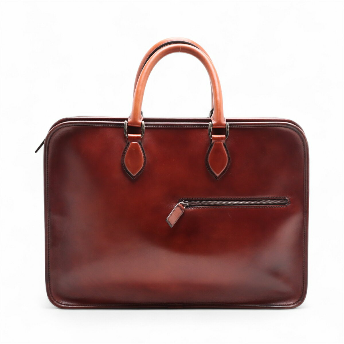 【中古】ベルルッティ アンジュール レザー ビジネスバッグ ブラウン