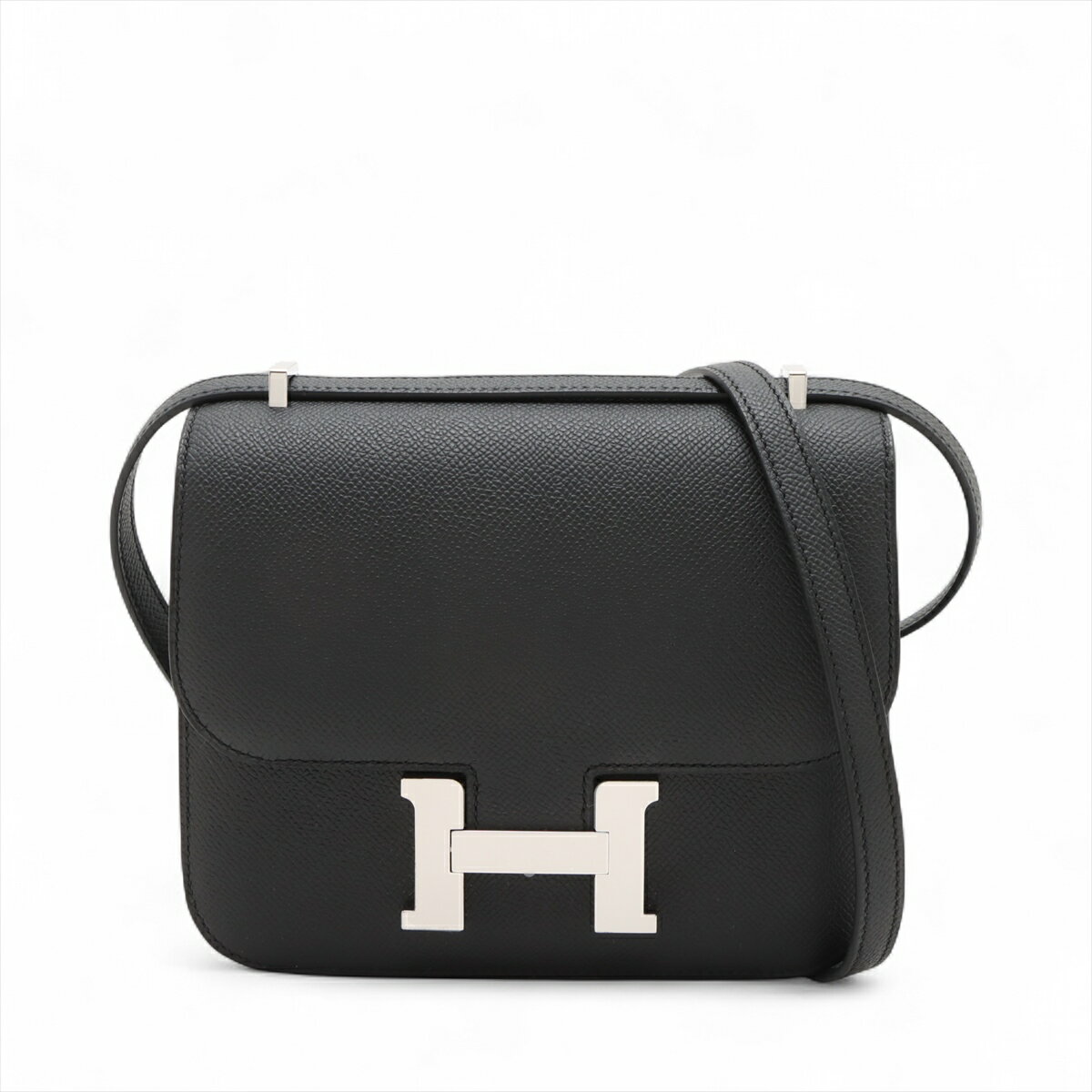 【中古】エルメス コンスタンス3 ミニ18 ミロワール ヴォーエプソン ブラック シルバー金具 K:2025年 ミラー付き