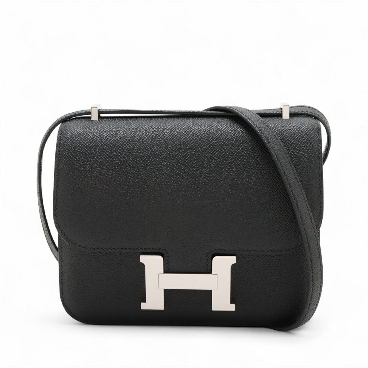 【中古】エルメス コンスタンス3 ミニ18 ミロワール ヴォーエプソン ブラック シルバー金具 K:2025年 ミラー付き