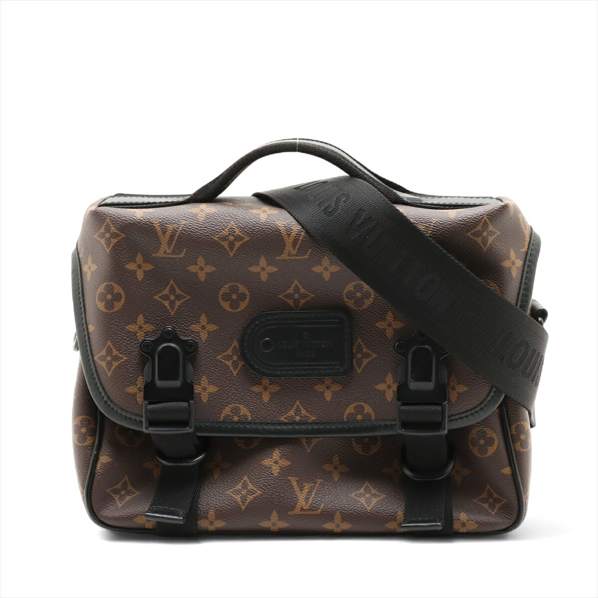 【中古】ヴィトン モノグラム マカサー トレイル メッセンジャー M46972 ブラウン RFID反応あり