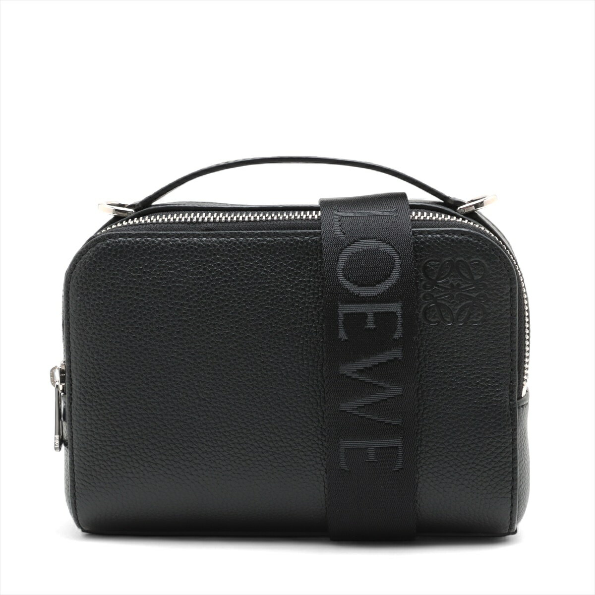 【中古】ロエベ カメラ クロスボディバッグ ミニ レザー 2WAYショルダーバッグ ブラック