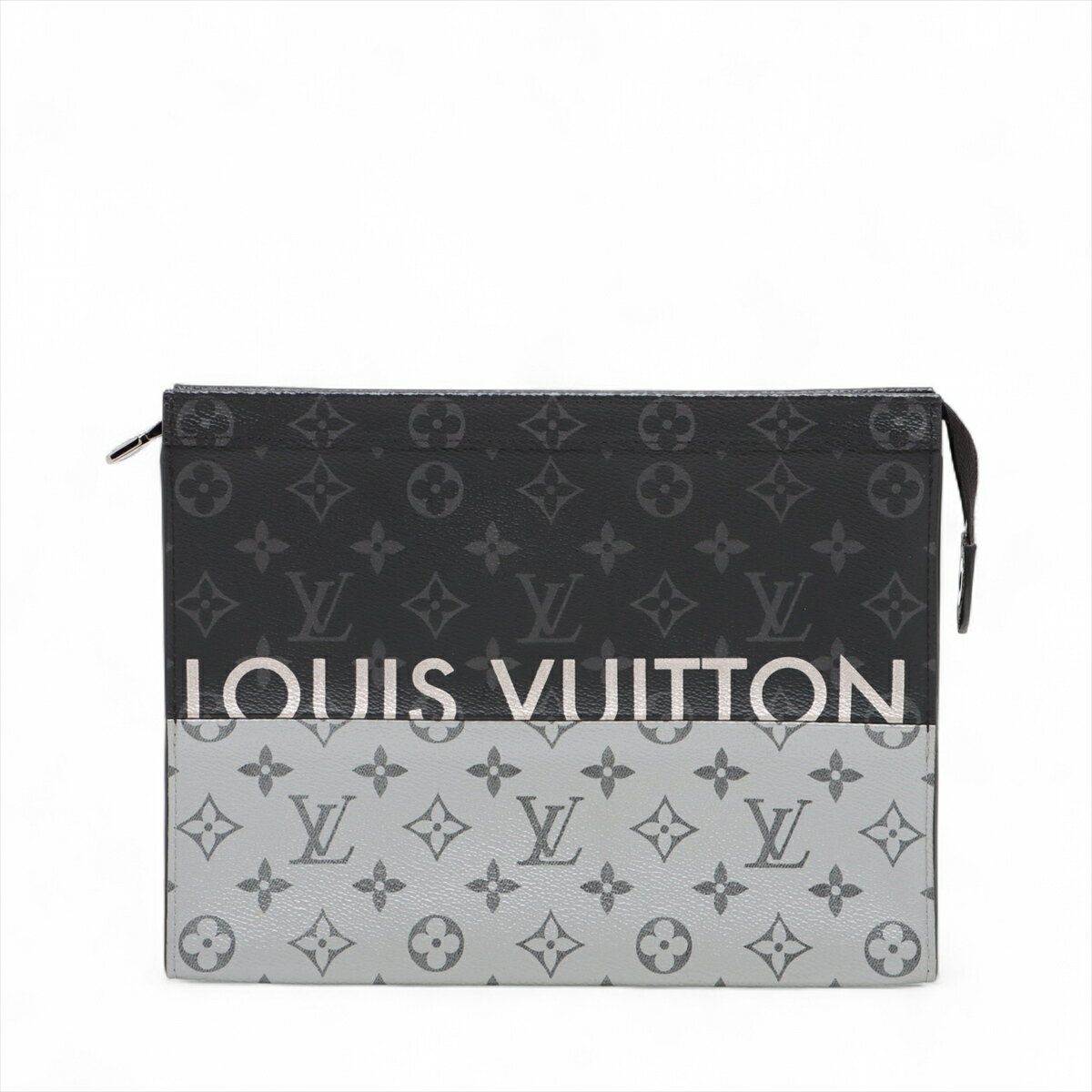 【中古】ヴィトン モノグラム エクリプス スプリット ポシェット ヴォワヤージュ MM M63039 ブラック