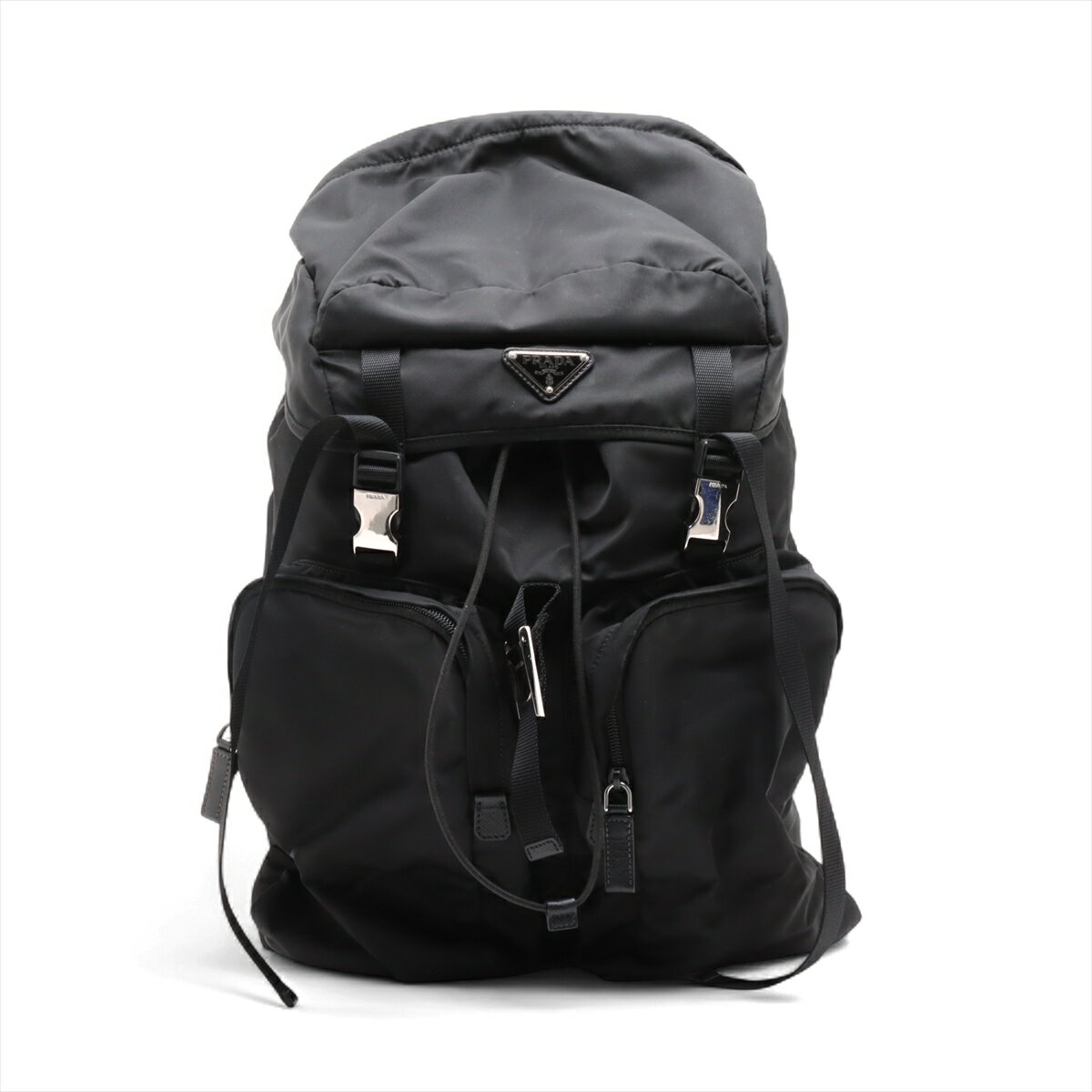 【中古】プラダ テスート ナイロン バックパック/リュック ブラック