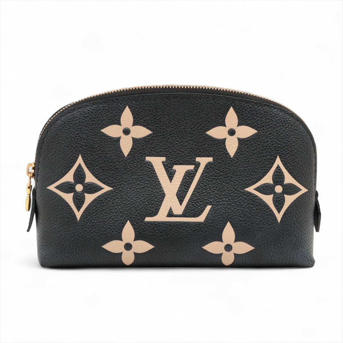 【中古】ヴィトン バイカラーアンプラント ポシェットコスメティック M59086 ブラック ポーチ RFID反応あり