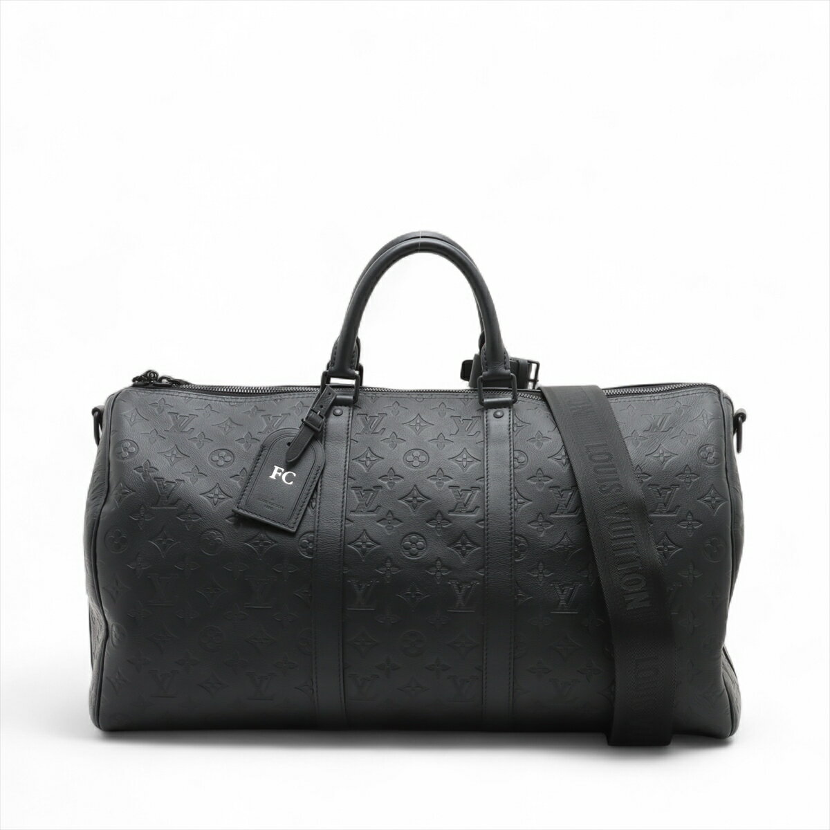 【中古】ヴィトン モノグラムシャドウ キーポルバンドリエール50 M44810 ブラック RFID反応あり