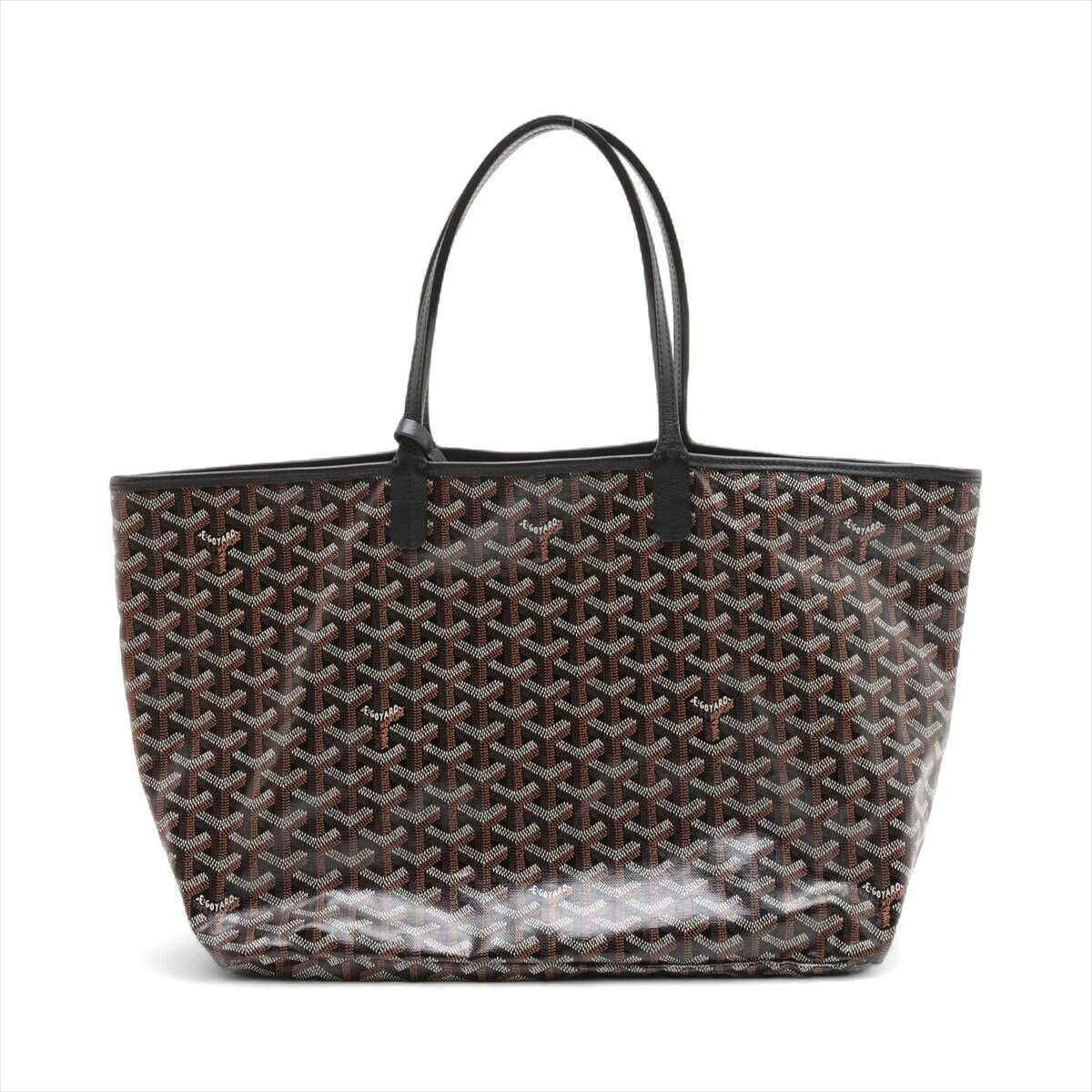 【中古】ゴヤール サンルイPM PVCxレザー トートバッグ ブラウン