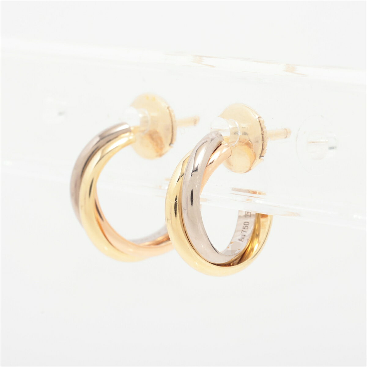 【中古】カルティエ トリニティ ピアス 750(YG×PG×WG) 3.6g