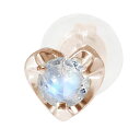 ハートモチーフ 片耳ピアス 18金 ブルームーンストーン 誕生石