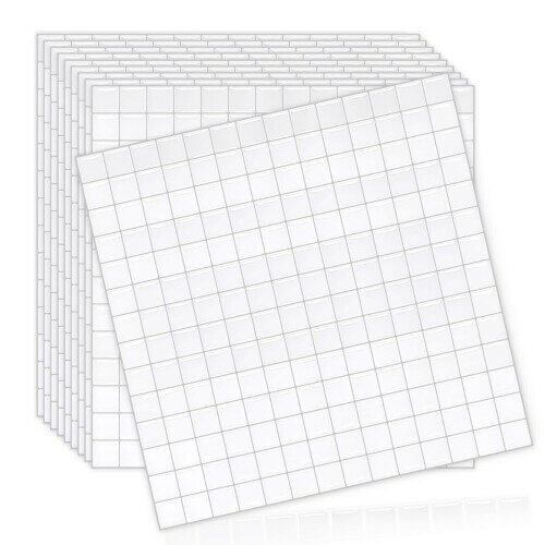 MORCART「超かわいいmini格子」タイルシール 防水 耐熱 キッチン 洗面所 トイレ DIY 家具やアイテムの装飾 タイルシート 壁紙シール 3D リメイクシート (25x25cm, 40枚)