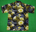 アロハシャツ|AVANTI SILK(アヴァンティ シルク)|A958NV|半袖|メンズ|ネイビー(紺)|花・フラワー柄|月下美人|ムーンライトハニー|ハワイ|南国|レプリカ|ヴィンテージ|シルク100%|開襟(オープンカラー)|送料無料商品