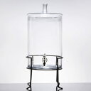ドリンクサーバー ガラスドリンクディスペンサー 9.4L ワイヤースタンド付 レストラン カフェ ホテル 2.5 Gallon Round Glass Beverage Dispenser with Metal Stand 494210947GB