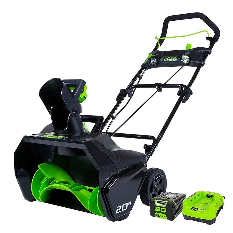 本格 コードレス 除雪機 雪かき機 充電式 GreenWorks Pro 80V 20-Inch Cordless Snow Thrower, 2Ah Battery & Charger Included【代引不可】