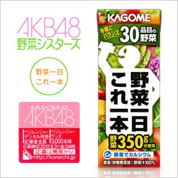 【カゴメ】 野菜一日これ一本 200ml（24本入x2ケース）送料無料 AKB48クリアファイルオマケ付き【送料無料】AKB48クリアファイルオマケ付き【2ケースセット】