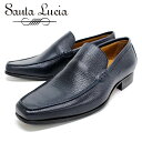 SANTA LUCIA サンタルチア#B01 NAVY スクエア スリッポン スムース本革 革靴 靴 カジ