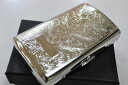 【PEARL】シガレットケース 真鍮 アラベスク柄 ヴィーナス 12本 ブランド たばこケース 人気 煙草ケース 丈夫 プレゼント シルバー 85mm メンズ レディース 小型 銀色 VINUS アウトドア