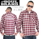 【★あす楽対応★】SOUL BRAND/ソウルブランド チェック ネルシャツ【チェーンステッチ:バーガンディ】AMAZING・アメージング 411 フォーダブワン ソウルジャパン SOULJAPAN メンズ ファッション 服 HIPHOP B系 B BOY DANCE ダンス 衣装
