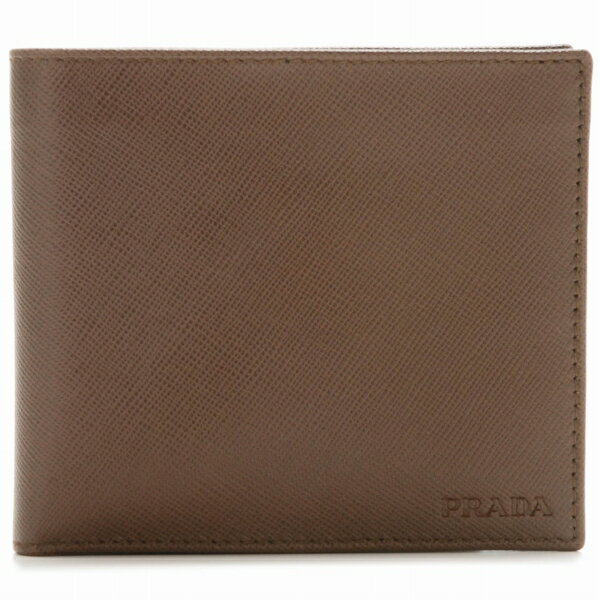 【RCPmara1207】【送料無料】PRADA/プラダ MEN'S TES+SAF型押しレザー2つ折り財布 2M0738 TES+SAF CACAO【Luxury Brand Selection】【セール】【sale】【％OFF】