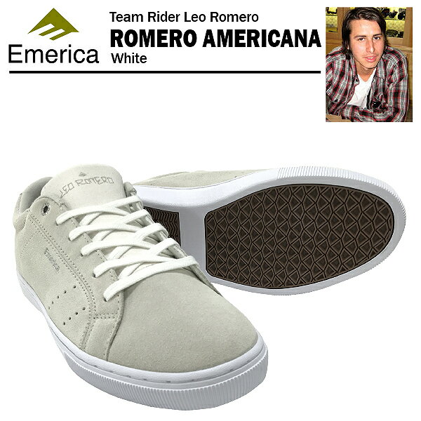 エメリカ ロメロ アメリカーナ ホワイト スケート スケーター スニーカー (Emerica ROMERO AMERICANA) 【あす楽対応】【楽ギフ_包装】【あす楽_土曜営業】