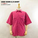 USED ワークシャツ ピンクストライプ/Lサイズ (半袖シャツ) 【あす楽対応】【楽ギフ_包装】【あす楽_土曜営業】【海外直輸入USED品】