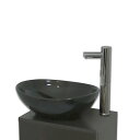 【送料無料】黒陶器製楕円形デザイン手洗器と円自動水栓蛇口排水金具 Ambest WL35N8 手洗い鉢/洗面ボール/洗面シンク/洗面台/化粧台/新築/改築/建て替え/リフォーム/水まわり
