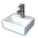 【送料無料】【激安】白陶器狭小角形手洗器洗面器洗面ボウルと角形水栓床排水 Ambest WL7314 手洗い鉢/洗面ボール/洗面シンク/洗面台/化粧台/新築/改築/建て替え/リフォーム/水まわり