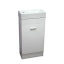 【送料無料】白陶器狭小長方形トイレ手洗い器と白床置きキャビネット Ambest WT7343 手洗い鉢/洗面ボール/洗面シンク/洗面台/化粧台/新築/改築/建て替え/リフォーム/水まわり