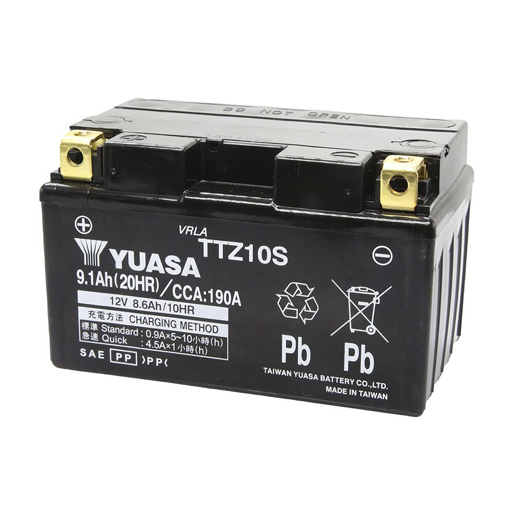 <strong>TTZ10S</strong> 台湾 yuasa ユアサ バイク バッテリー 液入り充電済 オートバイ YTZ10S FTZ10S GEL10ZS DTZ10S GS ユアサ互換 マジェスティ マグザム CB400-SF VTEC ドラックスター400 【 制御弁式 】 送料無料