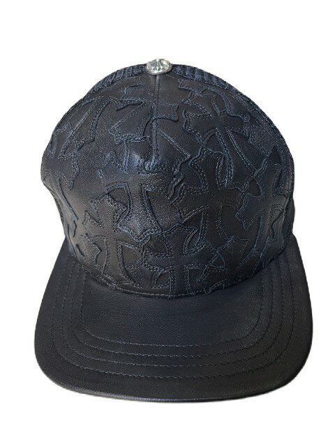 CHROME HEATRSクロムハーツセメタリークロスレザーパッチメッシュキャップ cap black　帽子