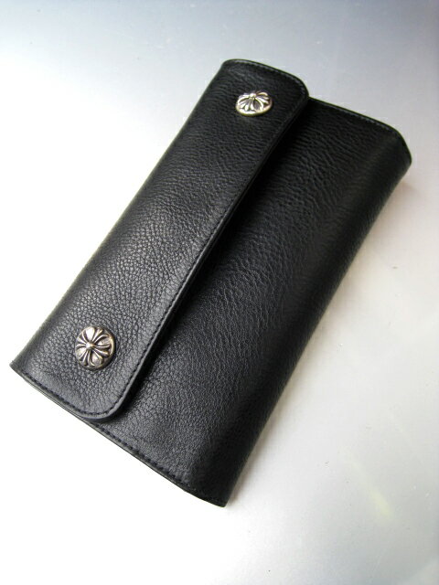 T[XtACeCHROME HEARTS / Leather Wallet R` BLACK