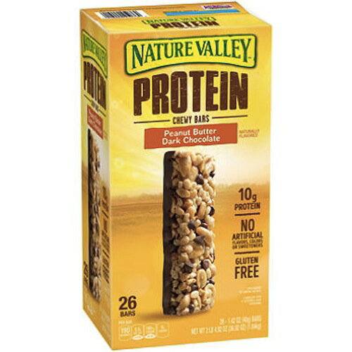 ネイチャーバレー プロテインバー ピーナッツバター ダークチョコレート 26本入り Nature Valley Peanut Butter Dark Chocolate Protein Bars