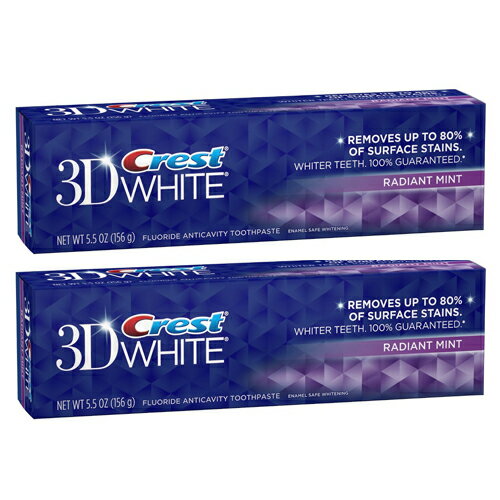 【送料無料！】2本セット！クレスト 3Dホワイト ラディアントミント Crest 3D White Radiant Mint 181g×2本歯磨き粉 送料無料