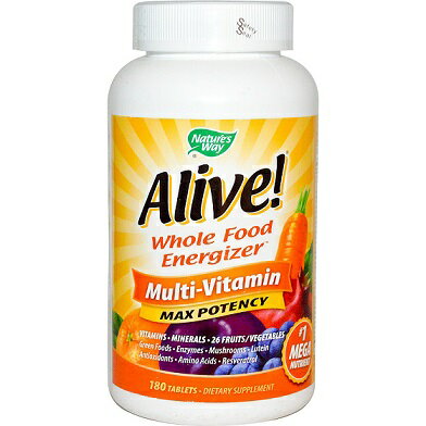 アライブ・マルチビタミン　180錠 - NATURE'S WAY Alive! Multi-Vitamin Max Potency 180 tablets