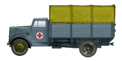 ホビーマスター 1/72 完成品 ドイツ陸軍 3トン カーゴトラック“野戦救急車”[インターアライド]《発売済・取り寄せ品》