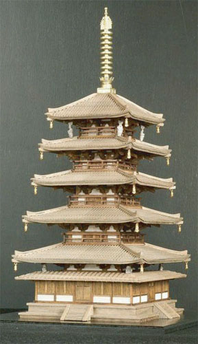 小林工芸 木製建築模型キット 1/100 法隆寺 五重塔[小林工芸]《取り寄せ※暫定》