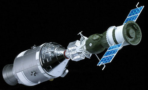 スペースドラゴンウイングス 塗装済完成品 1/72 アポロ・ソユーズテスト計画 アポロ18号＆ソユーズ宇宙船19号[プラッツ]《08月予約※暫定》