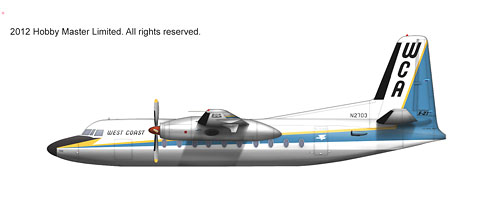 ホビーマスター ダイキャスト完成品 1/200 フォッカーF-27 “ウェスト・コースト航空”[インターアライド]《取り寄せ※暫定》