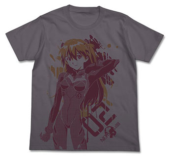 ヱヴァンゲリヲン新劇場版 アスカ グラフィックTシャツ ミディアムグレー サイズ:M