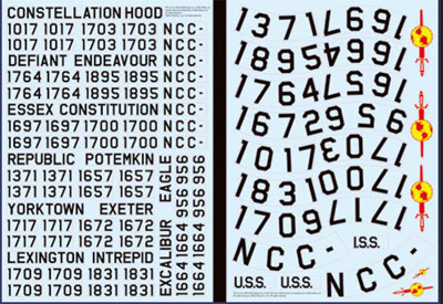 ポーラライツ 1/350 U.S.S.エンタープライズ NCC-1701用 登録番号デカール（スタートレック 宇宙大作戦）（再販）[プラッツ]《12月予約》